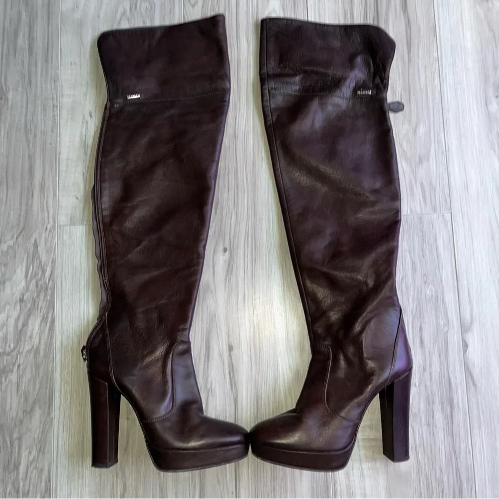 Gianfranco Ferre Dark Brown Over the Knee Boots